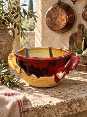 Vintage Signed Studio Pottery Artisan Handcrafted Wheel-Thrown Bread Baker Pot